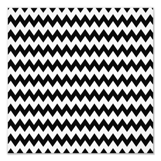 Svarta och vita Zigzag Mönster Fototryck (Framsidan)