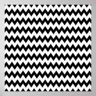 Svarta och vita Zigzag Mönster Poster