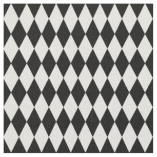 Svarta & Off-White Harlequin-diamanter Tyg