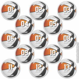 svarta orange basketbollagklistermärken 13 idrotta klistermärken