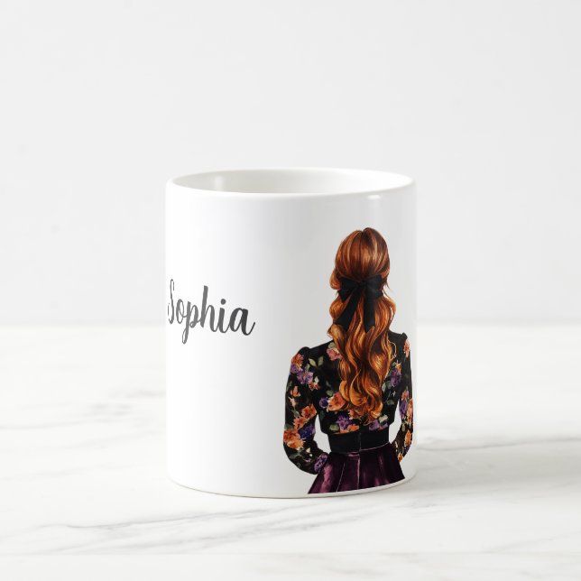 Svarta Orange Blommor Kaffemugg (Center)