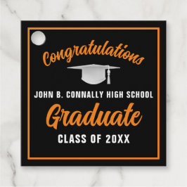 Svarta Orangen Grattis Student Anpassningsbar Part Gåvor Etiketter