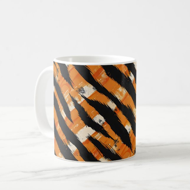 Svarta Orangen Rand Mönster Kaffemugg (Framsida vänster)