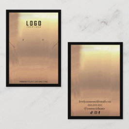 Svarta örhängen i Guld Ram Visitkort