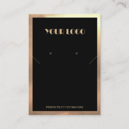 Svarta örhängen i Guld Ram Visitkort