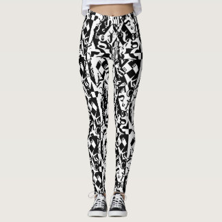 svarta på vita på svarta leggings