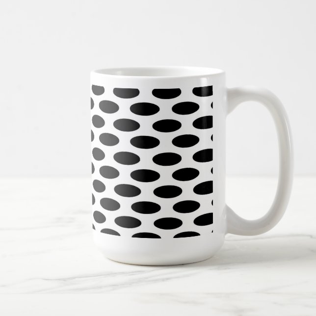 Svarta på vita punkter kaffemugg (Höger)
