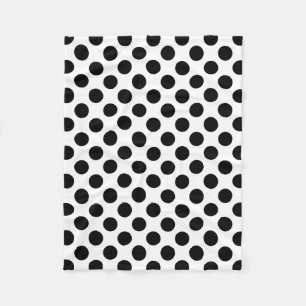 Svarta på vitt stort Storlekt Polka dots Fleecefilt