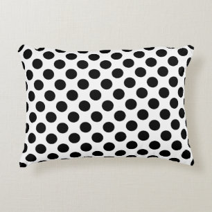 Svarta på vitt stort Storlekt Polka dots Prydnadskudde