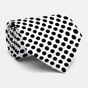 Svarta på vitt stort Storlekt Polka dots Slips