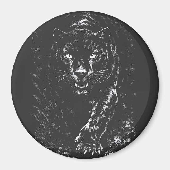 Svarta pantern — av BurnsInHell Magnet (Framsidan)