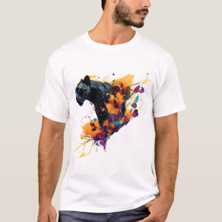 Svarta Pantern Odjur På T Shirt