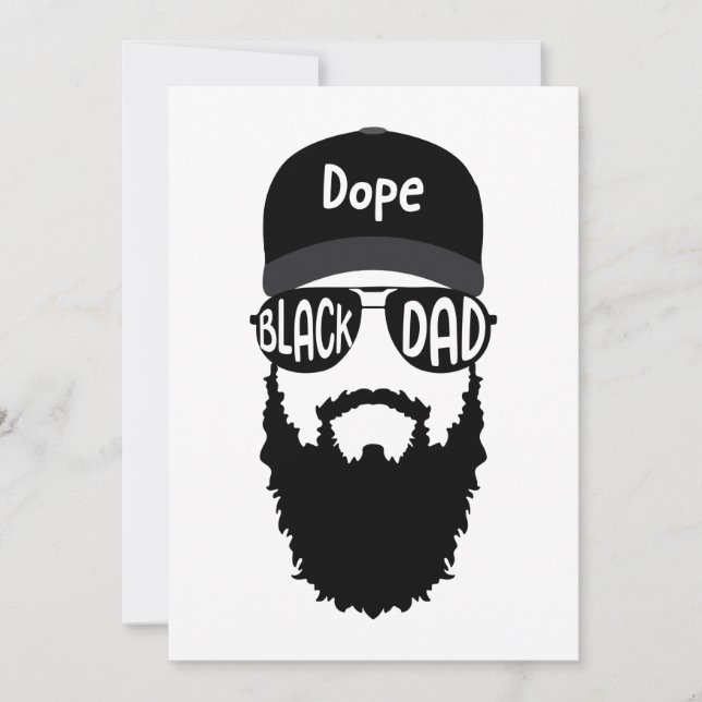 Svarta Pappa med Beard Fars dag Inbjudningar (Framsida)