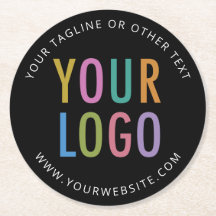 Svarta pappunderlägg med företagslogotyp bulk