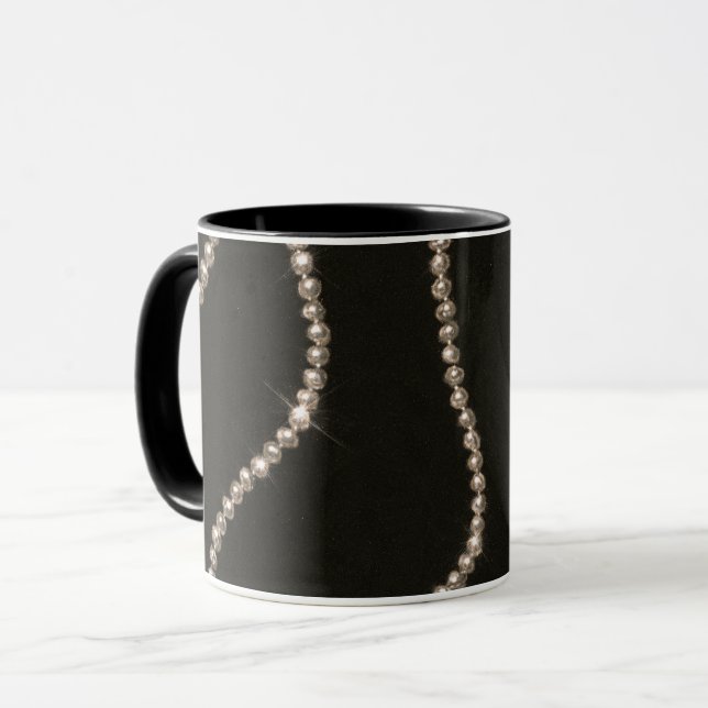 Svarta pärlband i guld mugg (Framsida vänster)