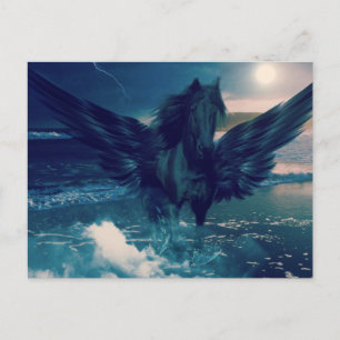 Svarta pegasus från havet vykort