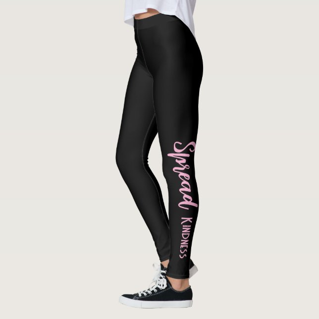 Svarta personliga leggings sprider vänlighet (Vänster)