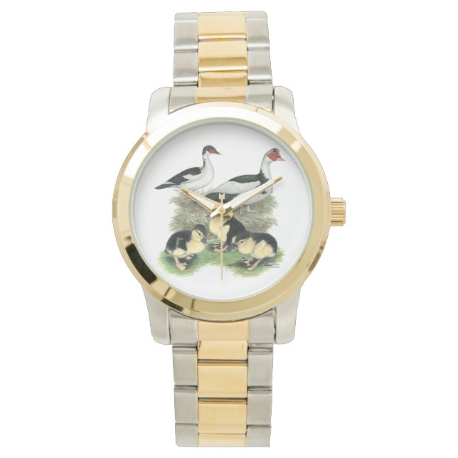 Svarta pied Myskankor familj Armbandsur (Framsida)