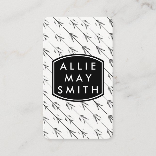 Svarta pilar visitkort (Framsida)