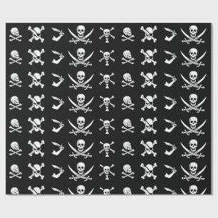 SVARTA PIRATBANNER DÖDSKALLE,KORSADE BEN,SVÄRD PRESENTPAPPER