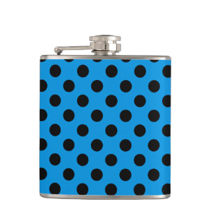 Svarta polka dots på blått himlar fickplunta