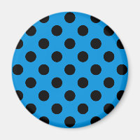 Svarta polka dots på blått himlar