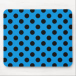 Svarta polka dots på blått himlar musmatta<br><div class="desc">Svarta polka dots på blått himlar</div>