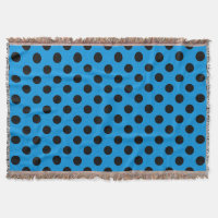 Svarta polka dots på blått himlar