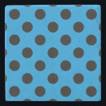Svarta polka dots på blått himlar stenunderlägg<br><div class="desc">Svarta polka dots på blått himlar</div>