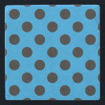 Svarta polka dots på blått himlar stenunderlägg<br><div class="desc">Svarta polka dots på blått himlar</div>