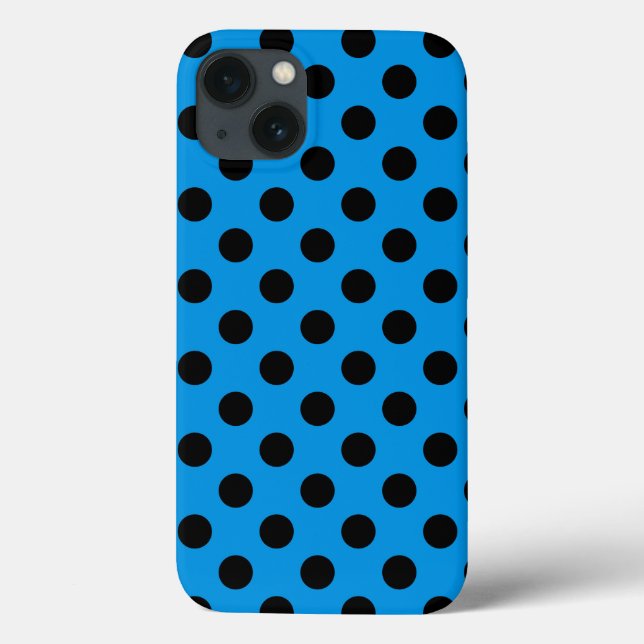 Svarta polka dots på himlar blå Fodral-Mate iphone (Baksida)
