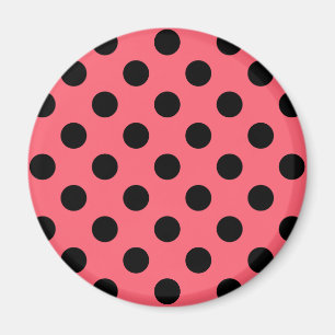 Svarta polka dots på koraller magnet