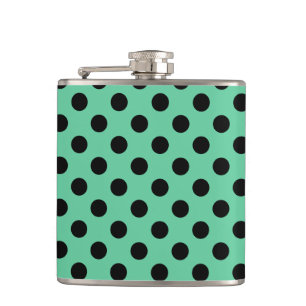 Svarta polka dots på mynta grönt fickplunta