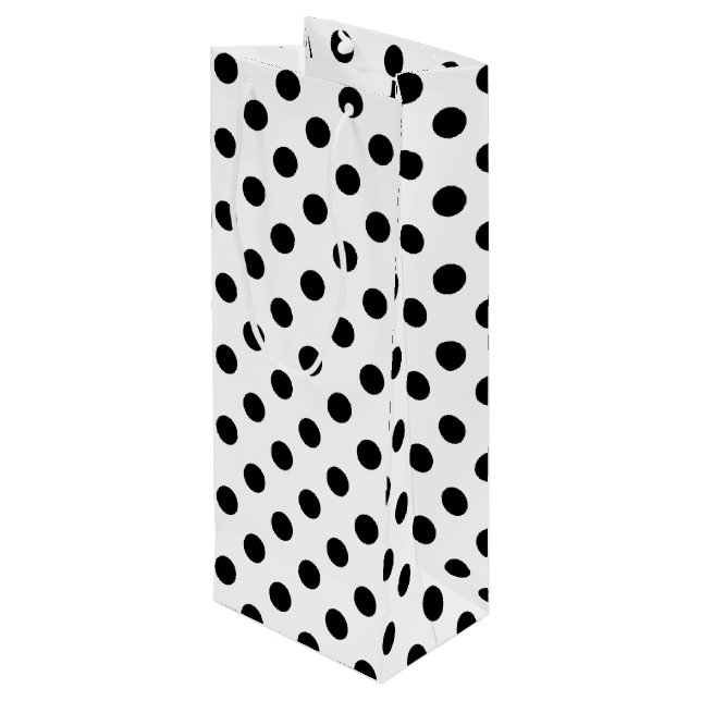 Svarta Polka dots på vit bakgrund (Baksidan Vinklad)
