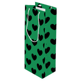 Svarta polka-hjärtan på Kelly grönt