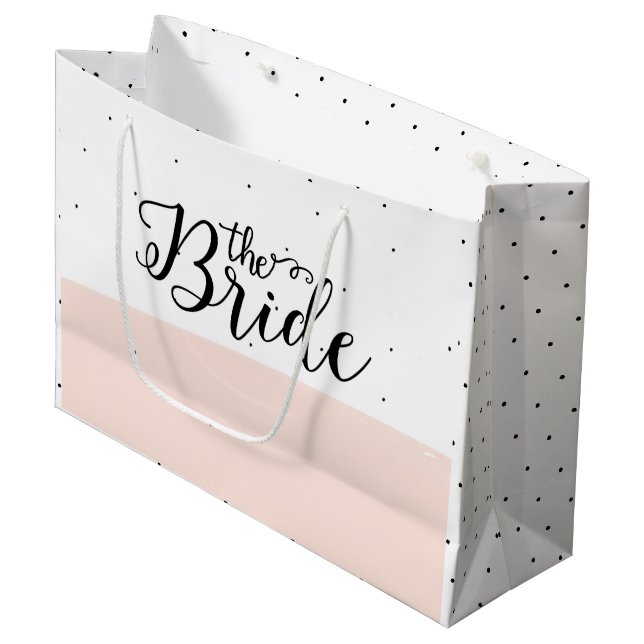 Svarta prickar mönster rosa rand (Framsidan Vinklad)