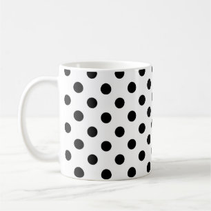 Svarta prickmönster på vit bakgrund kaffemugg