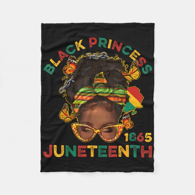 Svarta prinsar Juneteenth 1865 Historiemånad Melan Fleecefilt (Framsidan)