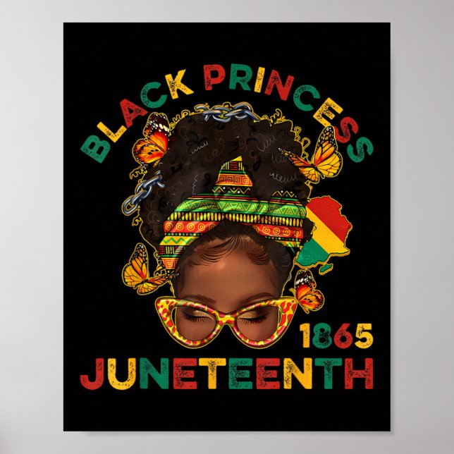 Svarta prinsars Juneteenth 1865 historiemånad Mela Poster (Framsidan)
