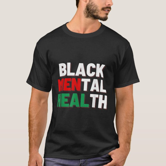 Svarta psykiska hälsan S  T Shirt (Framsida)