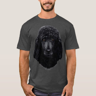 Svarta Pudel Hund Ansikte T Shirt