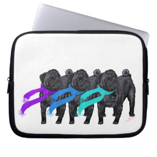 Svarta Puggs i halsdukar Laptop Fodral