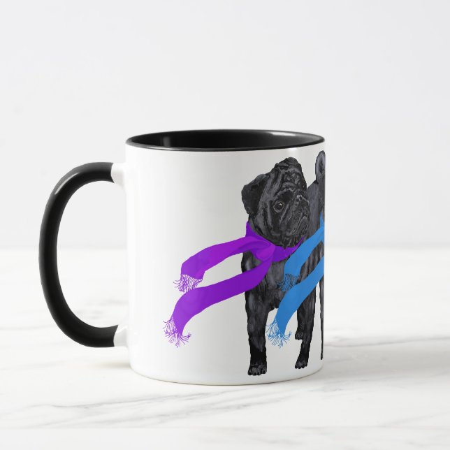 Svarta Puggs i halsdukar Mugg (Vänster)