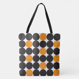 Svarta punkter i fetstil, Orange, geometriskt Möns Tygkasse