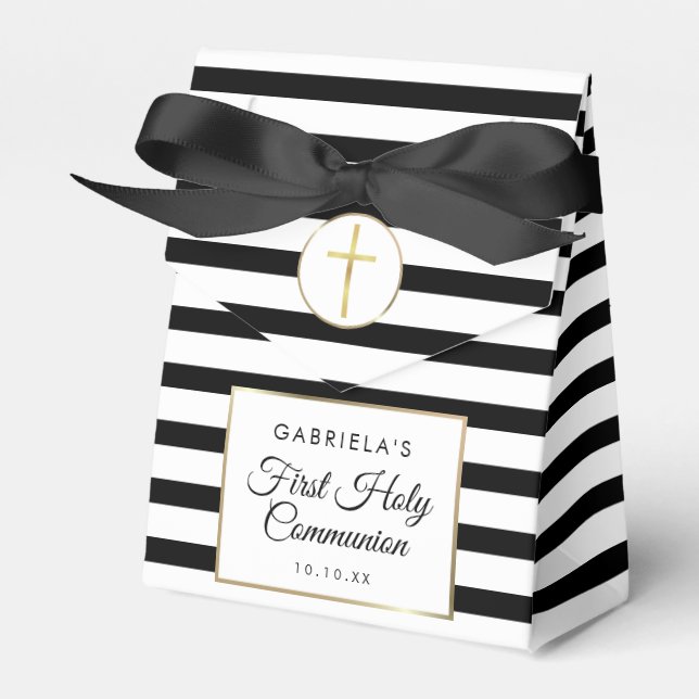 Svarta Rand-Eleganten Guld Första Heligan-kommissi Presentaskar (Framsidan Sidan)