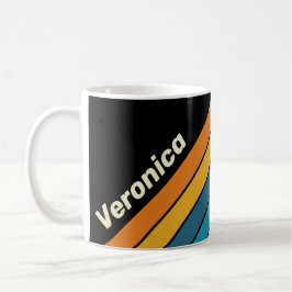 Svarta regnbågsränder med namn kaffemugg