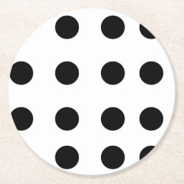 Svarta repetitiva punkter underlägg papper rund