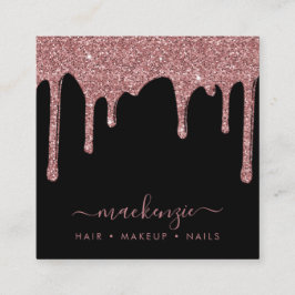 Svarta Ro-Guld-drivningen Glitter Business Logotyp Fyrkantigt Visitkort