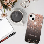Svarta ro guld glitter namn<br><div class="desc">Black,  Brown,  färgad för kaffebrygga,  ro guld faux glitter stoft. Anpassa och lägg till ditt namn,  skrivet med ett modernt handskript i stil. Ro guld färgad brev.</div>