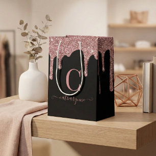 Svarta Ro Guld-Gnistran, , Glitter Monogram